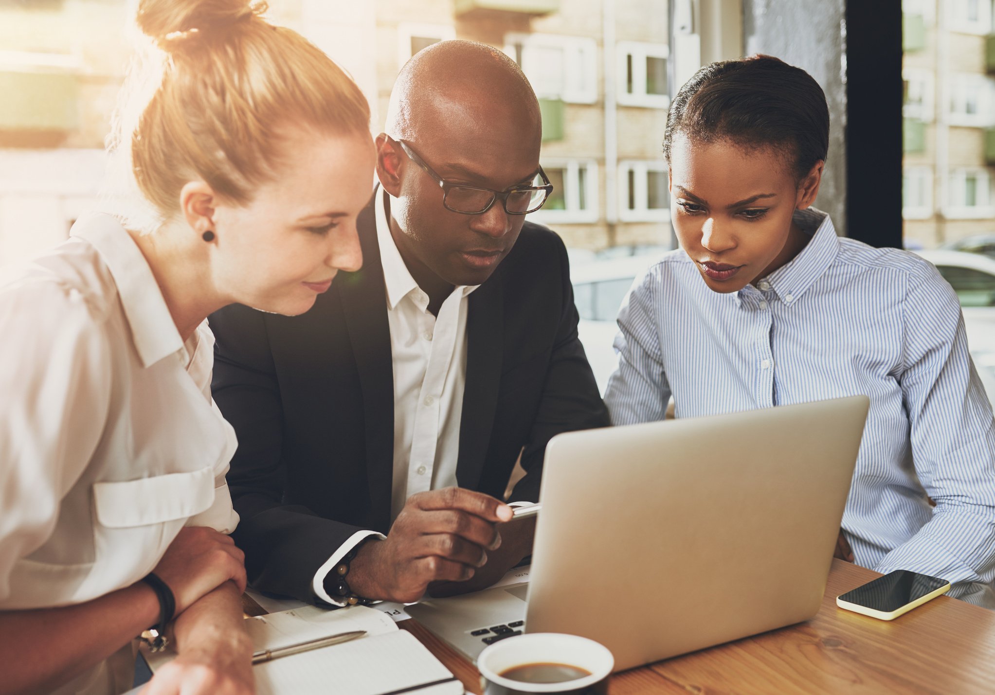 Black and White Business People Working